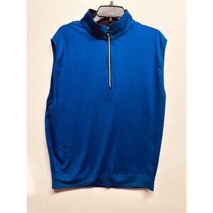 Footjoy FJ Men's Sleeveless Quart Zip Golf Pullover Stretch Blue Size Large